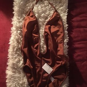 American apparel copper one piece bathing suit